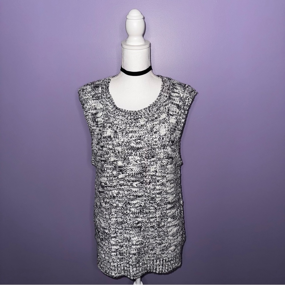 Poof! Black and White Sweater Vest